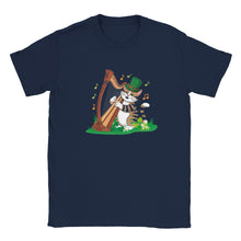 Load image into Gallery viewer, Musical Cat Playing Harp T-shirt - Urban Celt