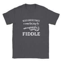 Load image into Gallery viewer, Never Underestimate A Woman The Plays Fiddle T-shirt - Urban Celt