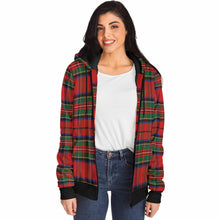 Load image into Gallery viewer, Red Green Tartan Microfleece Zip Hoodie - Urban Celt