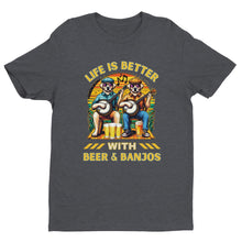 Load image into Gallery viewer, Life is Better with Beer & Banjos T-shirt - Urban Celt