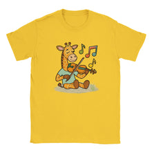 Load image into Gallery viewer, Giraffe Playing Fiddle Unisex T-shirt - Urban Celt