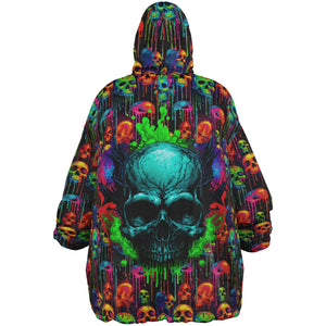 Cyber Punk Skulls 2 in 1 Reversible Snug Hoodie