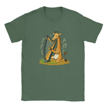 Load image into Gallery viewer, Cute Giraffe Playing Harp T-shirt - Urban Celt