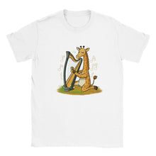 Load image into Gallery viewer, Cute Giraffe Playing Harp T-shirt - Urban Celt