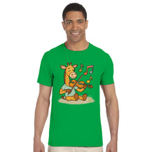 Load image into Gallery viewer, Giraffe Playing Fiddle Unisex T-shirt - Urban Celt