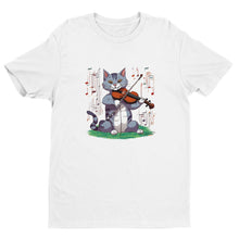 Load image into Gallery viewer, Musical Cat Playing Fiddle T-shirt - Urban Celt