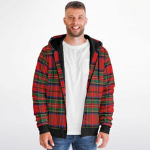 Load image into Gallery viewer, Red Green Tartan Microfleece Zip Hoodie - Urban Celt