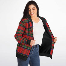 Load image into Gallery viewer, Red Green Tartan Microfleece Zip Hoodie - Urban Celt