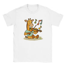 Load image into Gallery viewer, Giraffe Playing Fiddle Unisex T-shirt - Urban Celt