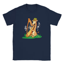 Load image into Gallery viewer, Giraffe Playing Harp Unisex T-shirt - Urban Celt