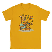 Load image into Gallery viewer, Giraffe Playing Fiddle Unisex T-shirt - Urban Celt