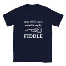 Load image into Gallery viewer, Never Underestimate A Woman The Plays Fiddle T-shirt - Urban Celt