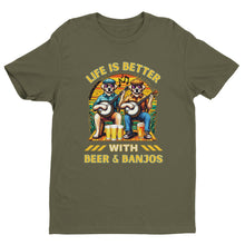 Load image into Gallery viewer, Life is Better with Beer & Banjos T-shirt - Urban Celt