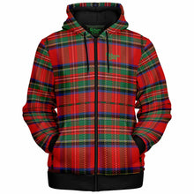 Load image into Gallery viewer, Red Green Tartan Microfleece Zip Hoodie - Urban Celt