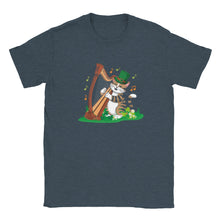 Load image into Gallery viewer, Musical Cat Playing Harp T-shirt - Urban Celt