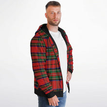 Load image into Gallery viewer, Red Green Tartan Microfleece Zip Hoodie - Urban Celt