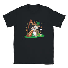 Load image into Gallery viewer, Musical Cat Playing Harp T-shirt - Urban Celt
