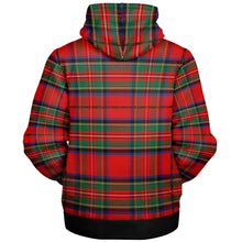 Load image into Gallery viewer, Red Green Tartan Microfleece Zip Hoodie - Urban Celt