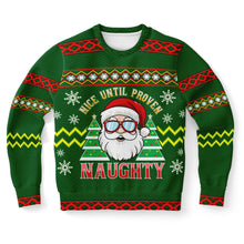 Load image into Gallery viewer, Nice Until Proven Naughty Christmas Sweatrshirt