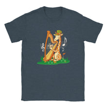Load image into Gallery viewer, Giraffe Playing Harp Unisex T-shirt - Urban Celt