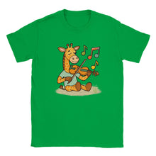 Load image into Gallery viewer, Giraffe Playing Fiddle Unisex T-shirt - Urban Celt