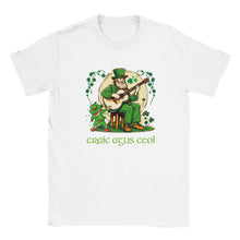 Load image into Gallery viewer, St Patrick Playing Guitar T-shirt - Urban Celt