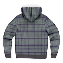 Load image into Gallery viewer, Grey Purple Tartan Microfleece Zip Hoodie - Urban Celt