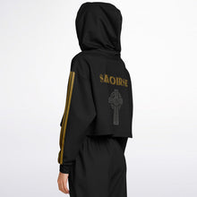 Load image into Gallery viewer, Irish Republic Black-Gold Edition Crop Hoodie