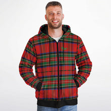 Load image into Gallery viewer, Red Green Tartan Microfleece Zip Hoodie - Urban Celt
