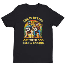 Load image into Gallery viewer, Life is Better with Beer & Banjos T-shirt - Urban Celt