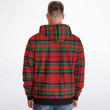 Load image into Gallery viewer, Red Green Tartan Microfleece Zip Hoodie - Urban Celt