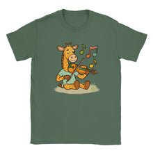 Load image into Gallery viewer, Giraffe Playing Fiddle Unisex T-shirt - Urban Celt