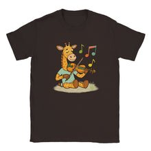 Load image into Gallery viewer, Giraffe Playing Fiddle Unisex T-shirt - Urban Celt