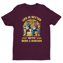 Load image into Gallery viewer, Life is Better with Beer & Banjos T-shirt - Urban Celt