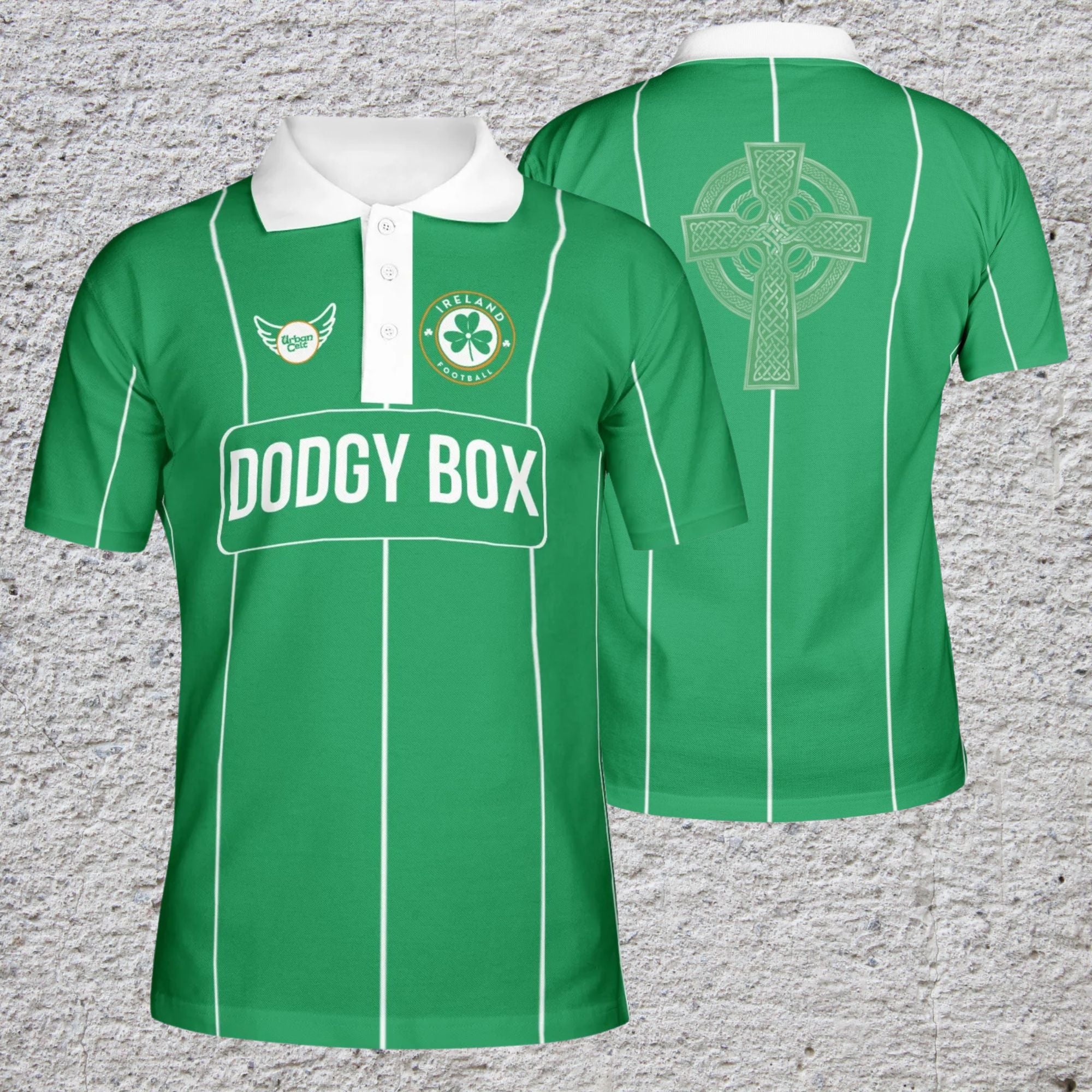 Ireland Dodgy Box Polo Shirt, Irish Football Match, Fans Polo 
