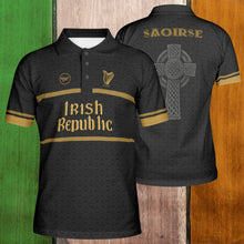 Load image into Gallery viewer, Irish Republic Black-Gold Edition Polo Shirt