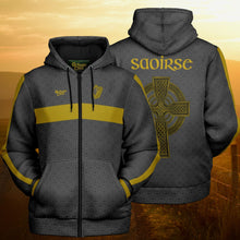 Load image into Gallery viewer, Saoirse Celtic Cross Microfleece Ziphoodie - Urban Celt