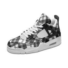 Load image into Gallery viewer, Black & White Tartan Plaid Trainers - Urban Celt