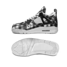 Load image into Gallery viewer, Black & White Tartan Plaid Trainers - Urban Celt