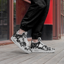 Load image into Gallery viewer, Black & White Tartan Plaid Trainers - Urban Celt