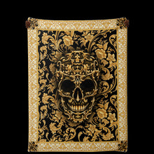 Load image into Gallery viewer, Baroque Skull Fleece Blanket - Urban Celt