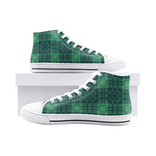 Load image into Gallery viewer, Green Tartan High Top Canvas Shoes - Urban Celt