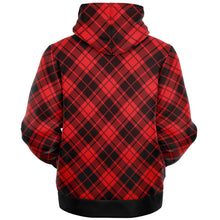 Load image into Gallery viewer, Red Tartan Plaid Fleece Lined Hoodie - Urban Celt