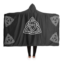 Load image into Gallery viewer, Celtic Knot Premium Sherpa Hooded Blanket B-W - Urban Celt