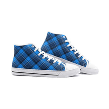 Load image into Gallery viewer, Blue Tartan Plaid High Top Canvas Shoes - Urban Celt