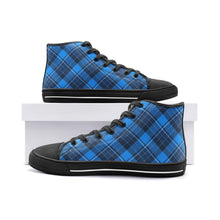 Load image into Gallery viewer, Blue Tartan Plaid High Top Canvas Shoes - Urban Celt