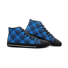 Load image into Gallery viewer, Blue Tartan Plaid High Top Canvas Shoes - Urban Celt