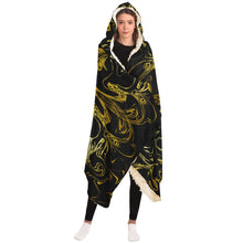 Load image into Gallery viewer, Golden Liquid Abstract Hooded Blanket - Urban Celt