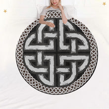 Load image into Gallery viewer, Celtic Knot Style Circular Micro Fleece Blanket - Urban Celt