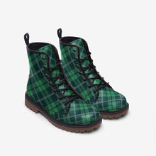 Load image into Gallery viewer, Green Tartan Plaid Vegan Leather Boots
